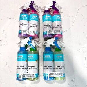 8 NEW Bottles of Spray Chalk for Kids Sidewalk Chalk Blue Green Pink Purple